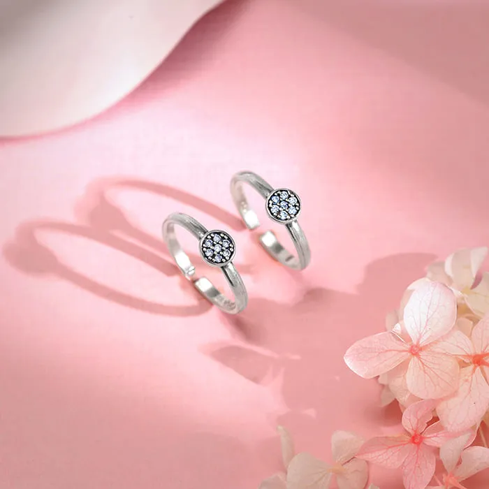 Oxidised Silver Ekam Toe Rings