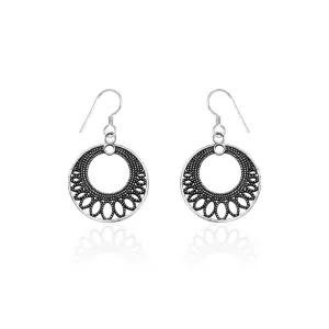 Oxidised Silver Loop Earrings
