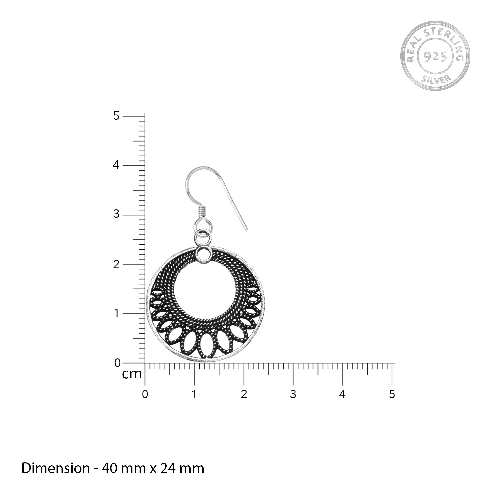 Oxidised Silver Loop Earrings