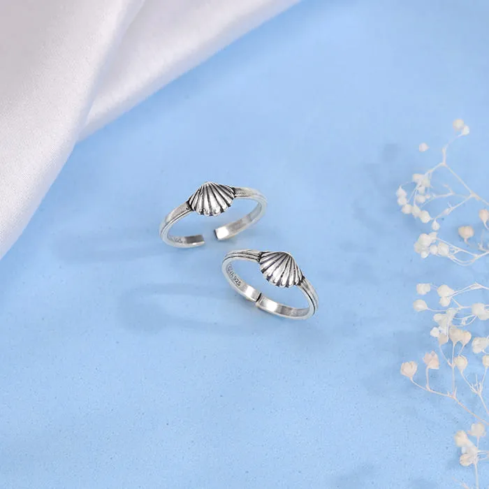 Oxidised Silver Mukta Toe Rings