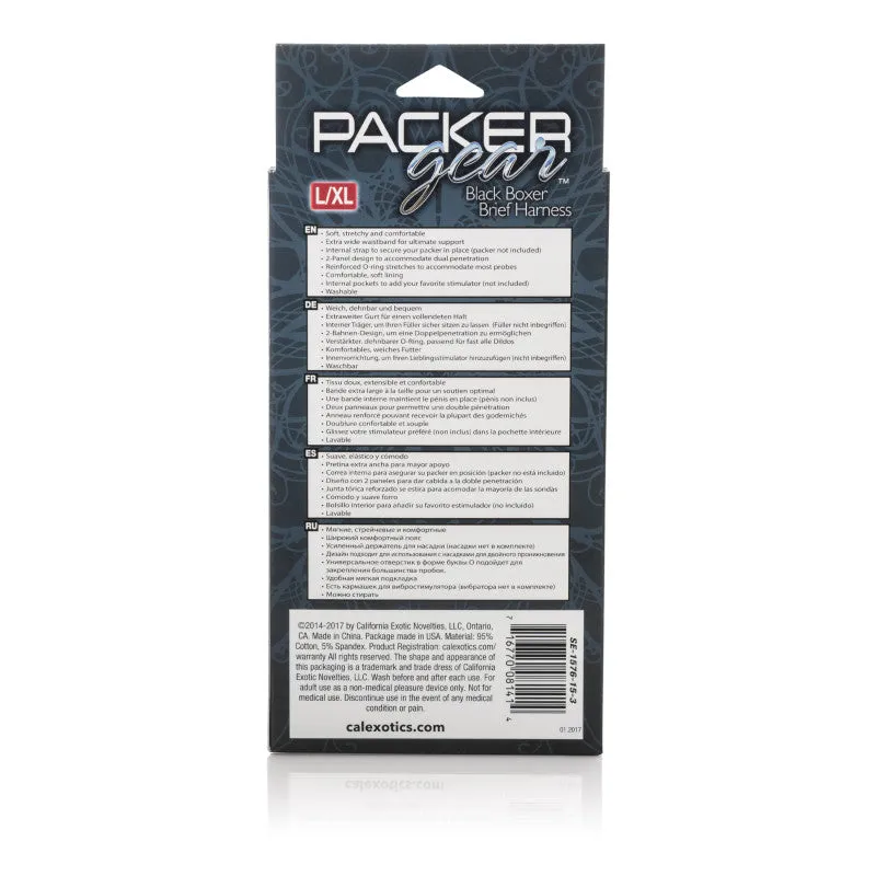 Packer Gear Black Boxer Brief Harness - Large-Extra Large