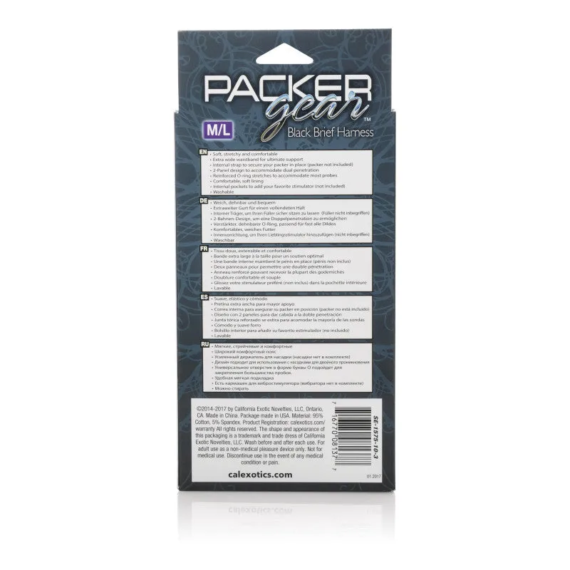 Packer Gear Black Brief Harness - Medium-Large