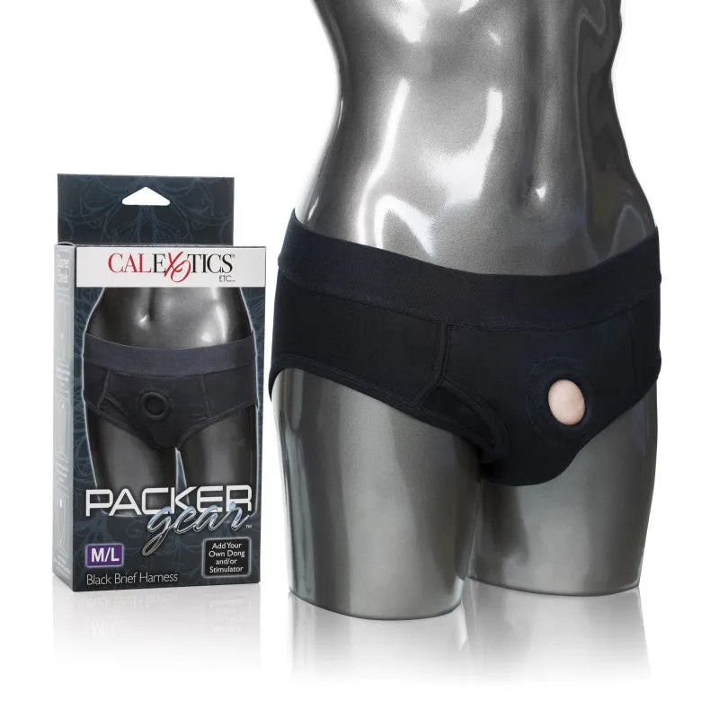 Packer Gear Black Brief Harness - Medium-Large