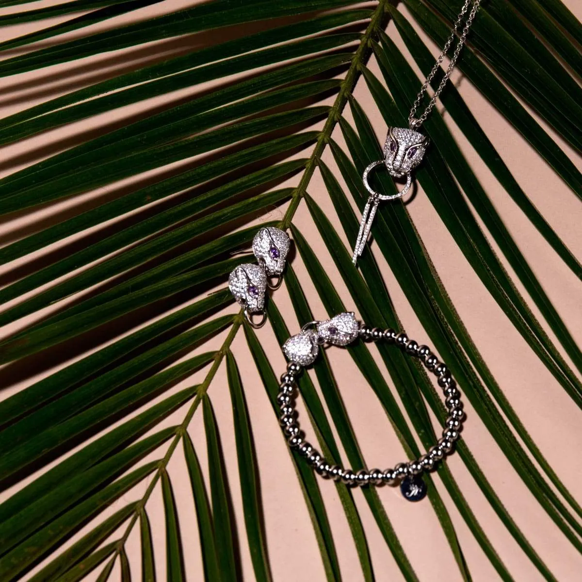 Panthera by Keysi Sayago | 18k White Gold | Cubic Zirconia Crystal Bracelet