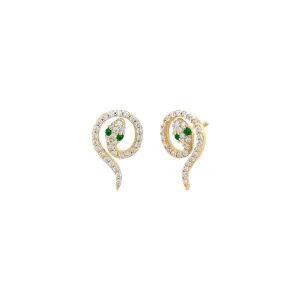 Pavé Serpent Loop Stud Earring