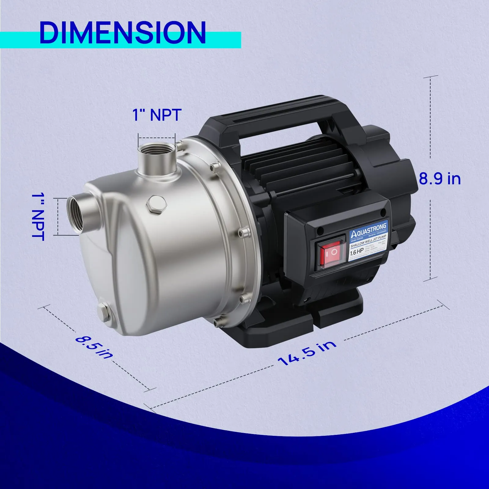 PGA150 1.6 HP 115V Shallow Well Pump, 1320 GPH