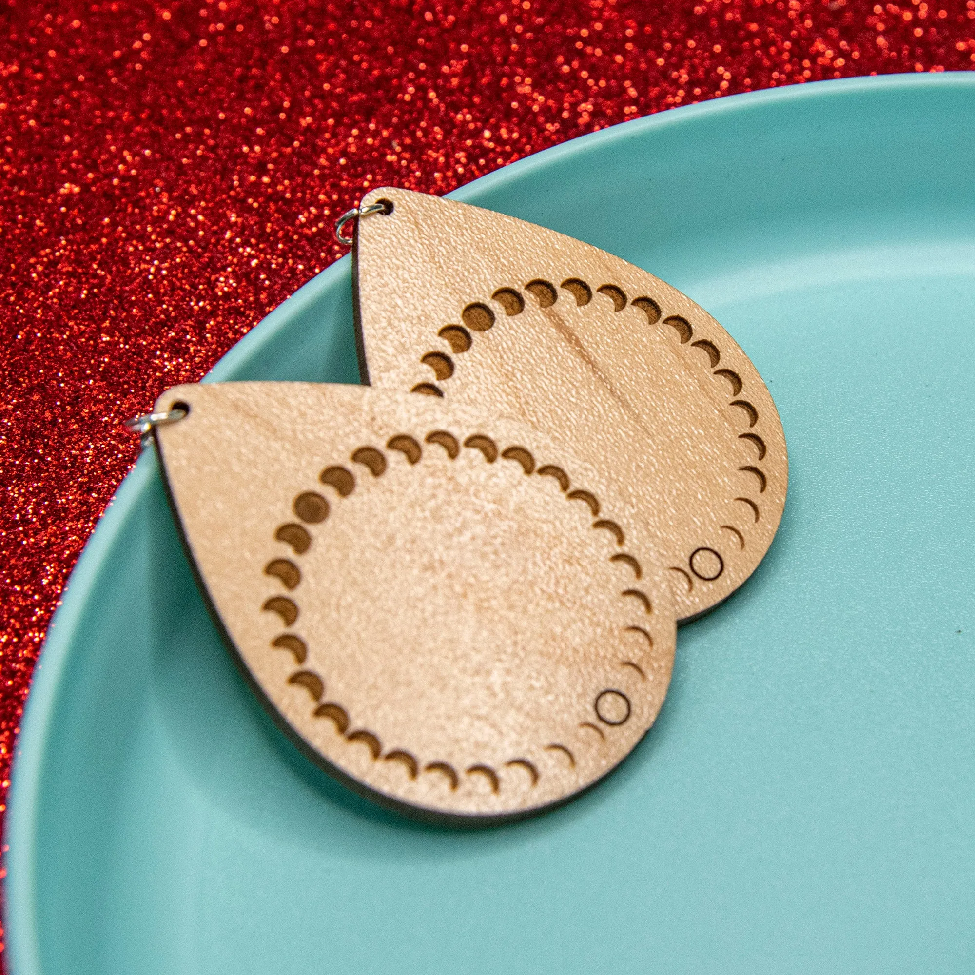 Phases of the Moon Wood Earrings