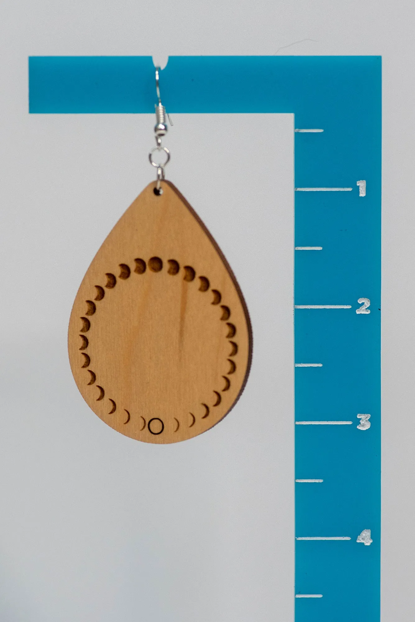 Phases of the Moon Wood Earrings