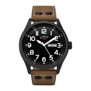 Pilot Watch - Black Face Tan Strap