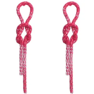 Pink Knot Rope Chain Earrings