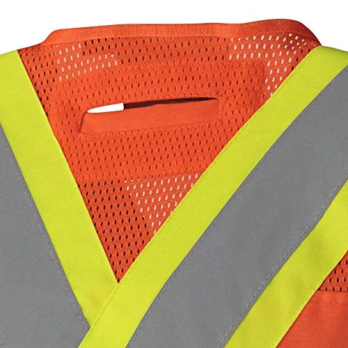 Pioneer High Visibility 5 Point Tear-Away Surveyor Safety Vest, Extra-Long Back