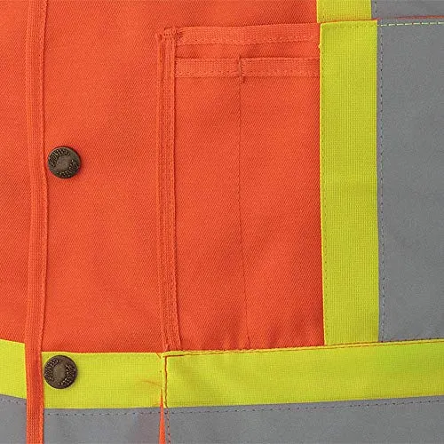 Pioneer High Visibility 5 Point Tear-Away Surveyor Safety Vest, Extra-Long Back