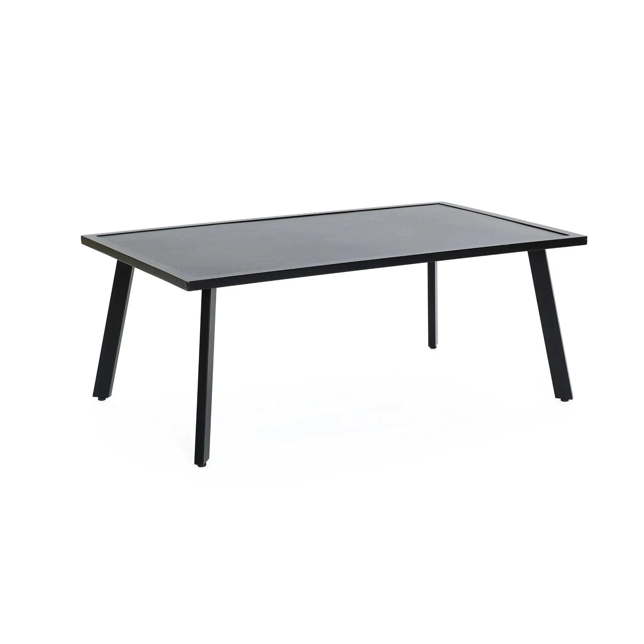 Pismo black steel & PE rope loveseat & coffee table set