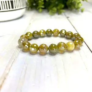 Plated Agate Bracelet-Olive