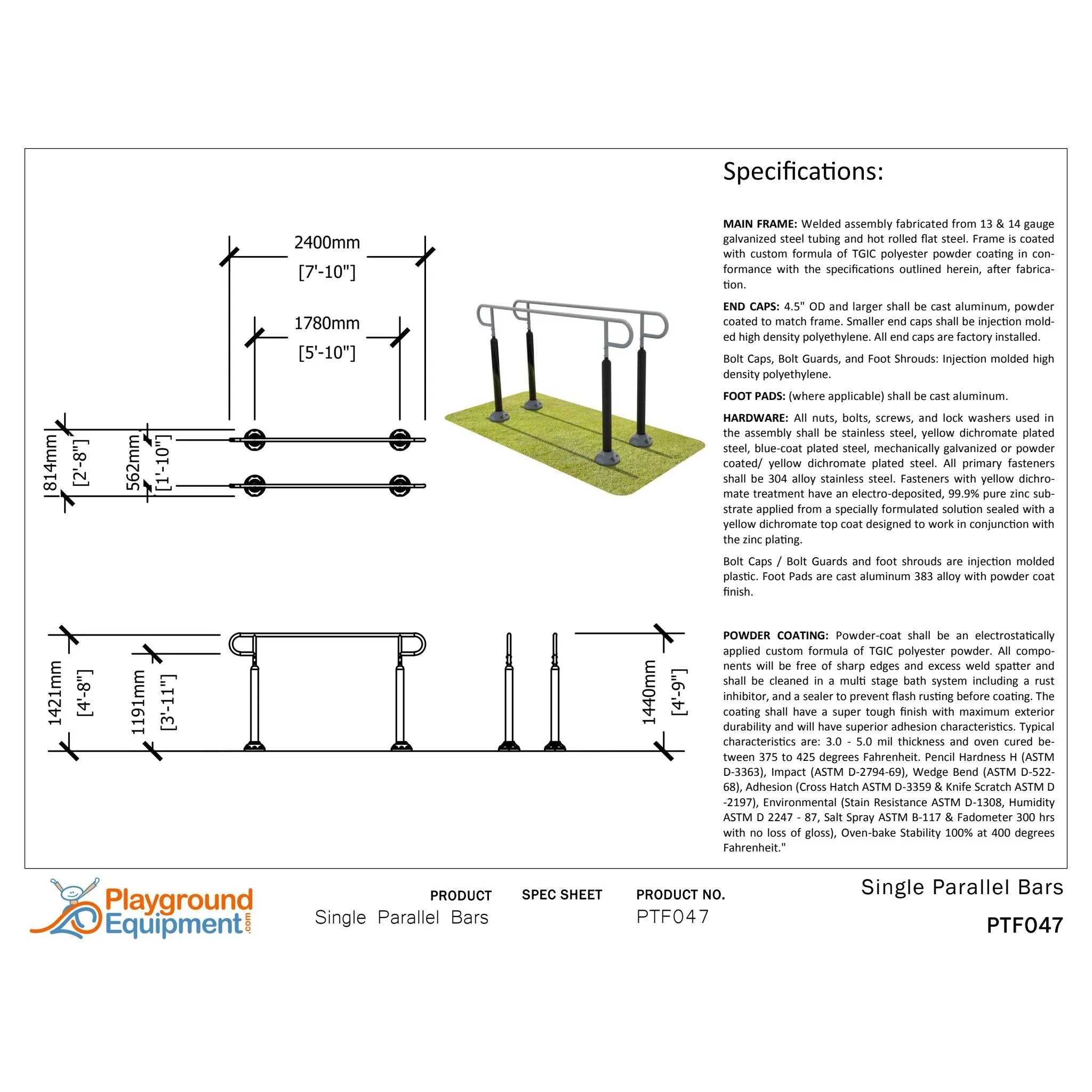 Playground Fitness Single Station Parallel Bars