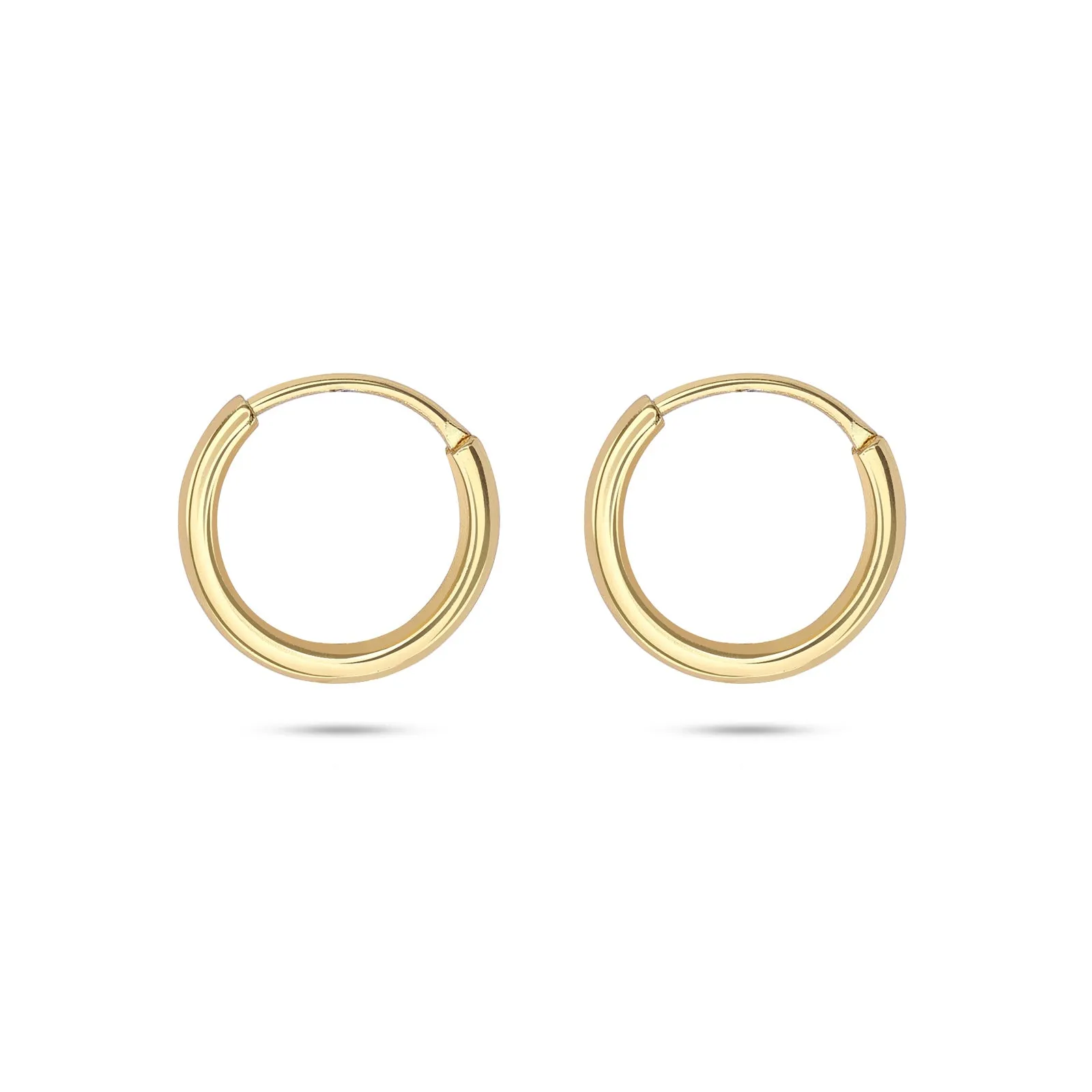 Pure 925 Silver Gold Plated Earrings - Heart-in Loop Ring Model