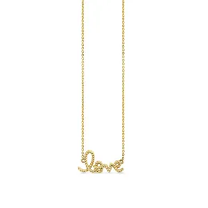 Pure Gold Small Love Script Rope Necklace
