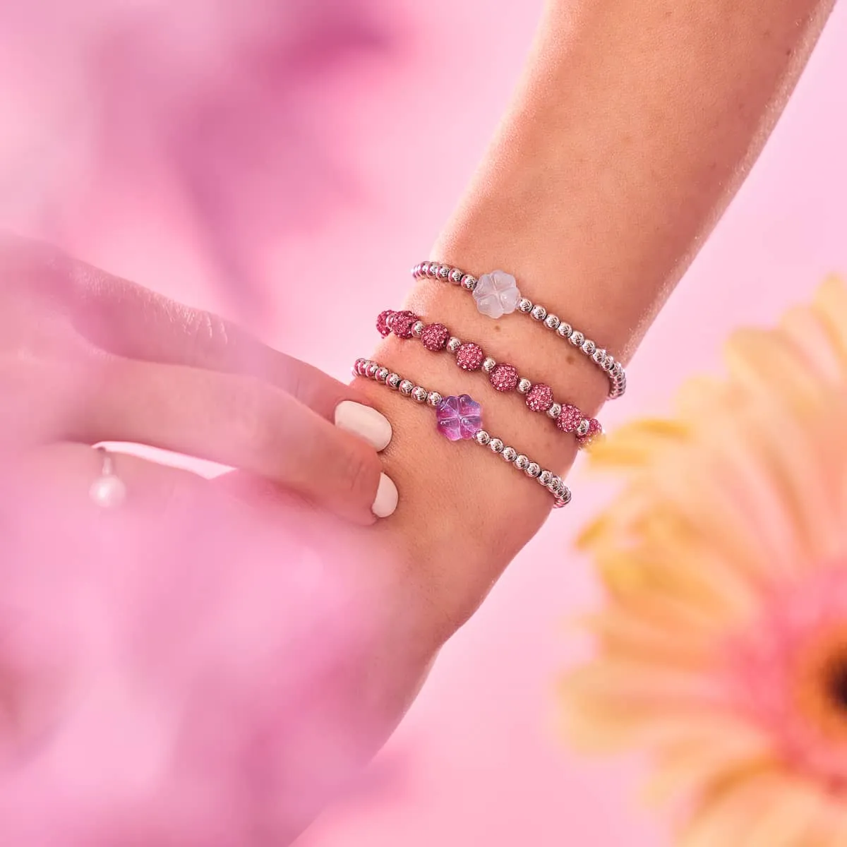 Purple Clover | Fairy Glass Bracelet