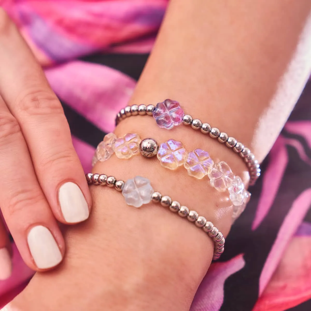 Purple Clover | Fairy Glass Bracelet