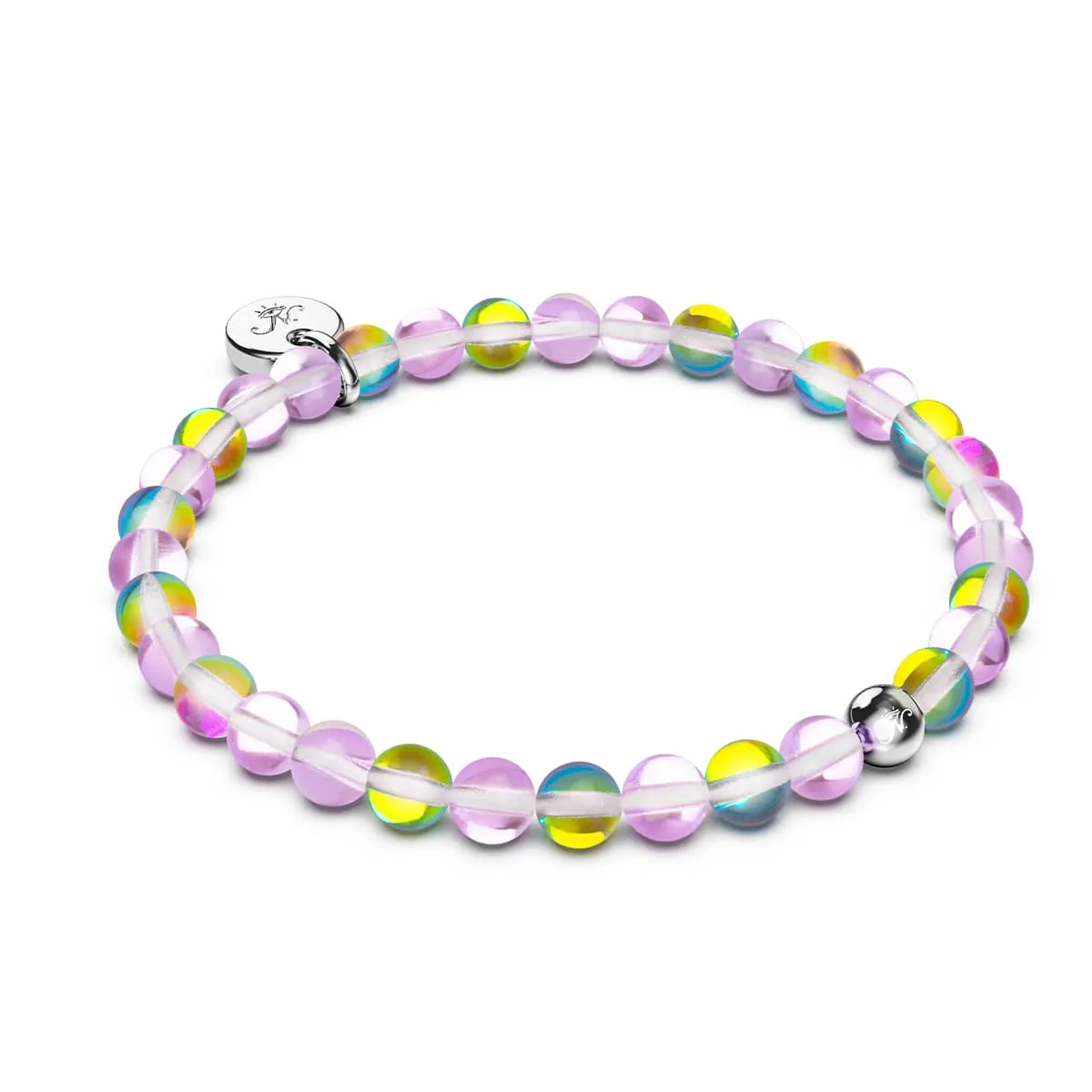 Purple Rain | Silver | Galaxy Glass Bead Bracelet