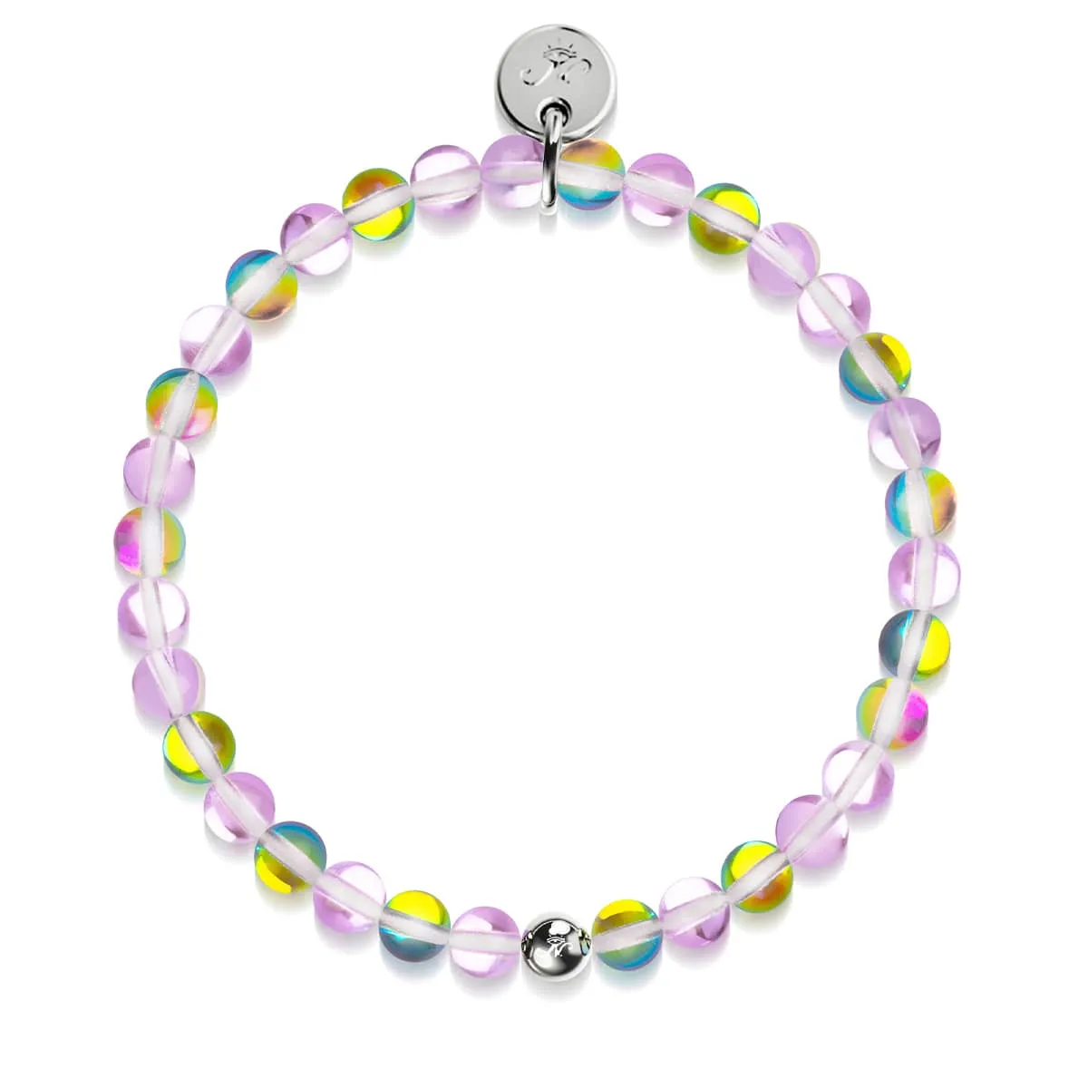 Purple Rain | Silver | Galaxy Glass Bead Bracelet