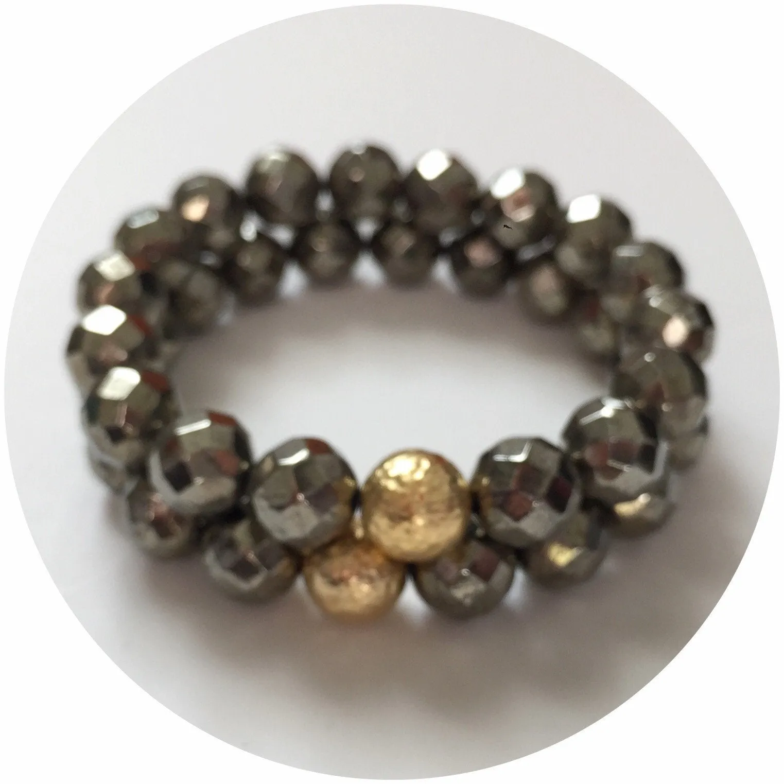Pyrite with Hammered Gold Accent