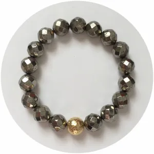 Pyrite with Hammered Gold Accent