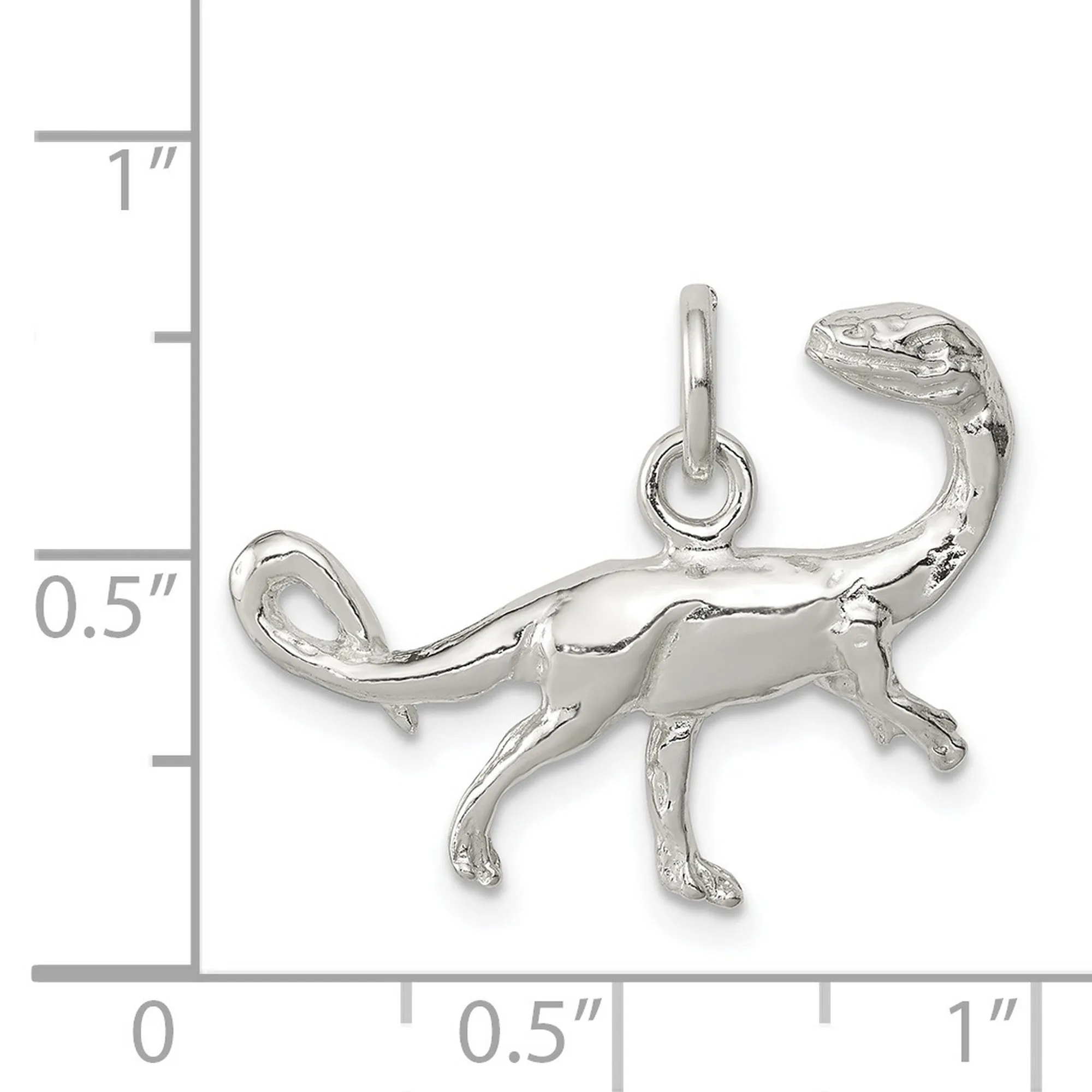 Raptor Dinosaur Charm Pendant in Real 925 Sterling Silver