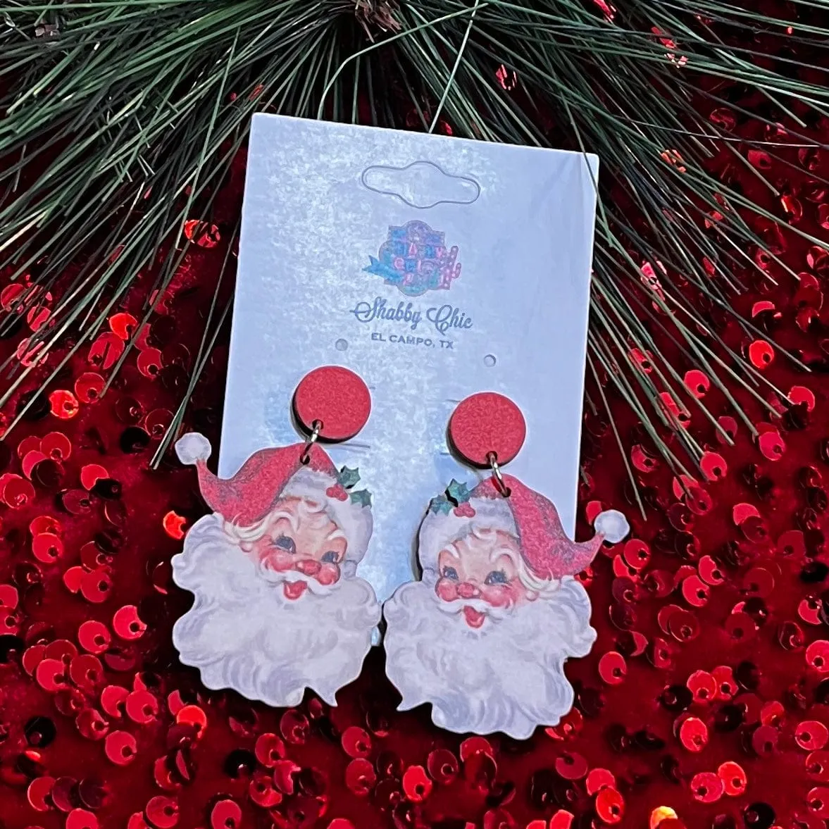 Red Santa Earrings