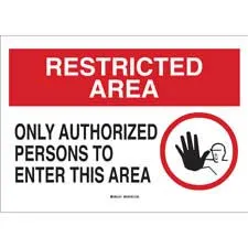 RESTRICTED AREA Only Authorized Persons To Enter This Area Sign/ Buy Online