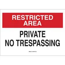 RESTRICTED AREA Private No Trespassing Sign/ Buy Online