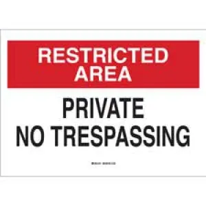 RESTRICTED AREA Private No Trespassing Sign/ Buy Online