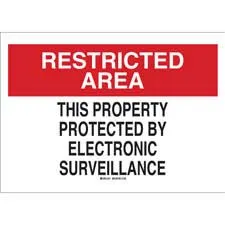 RESTRICTED AREA This Property Protected By Electronic Surveillance Sign/ Buy Online