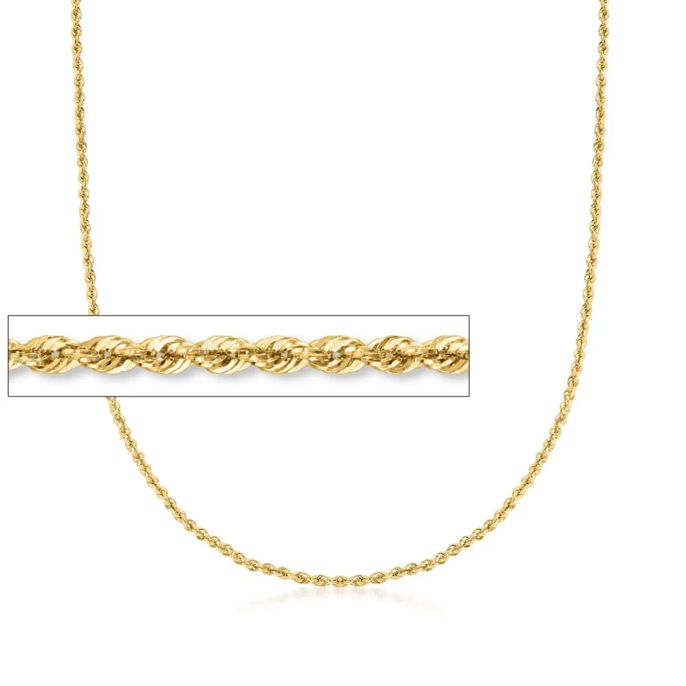 Rich 14K Yellow Gold 18" Rope Chain