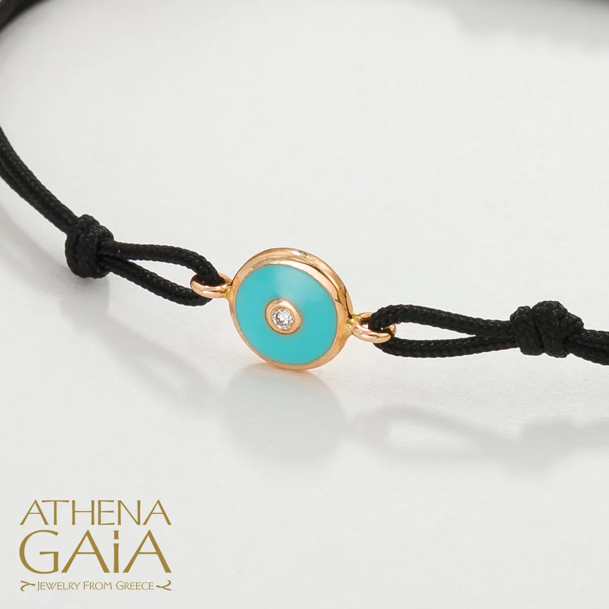 Round Evil Eye Adjustable Cord Bracelet