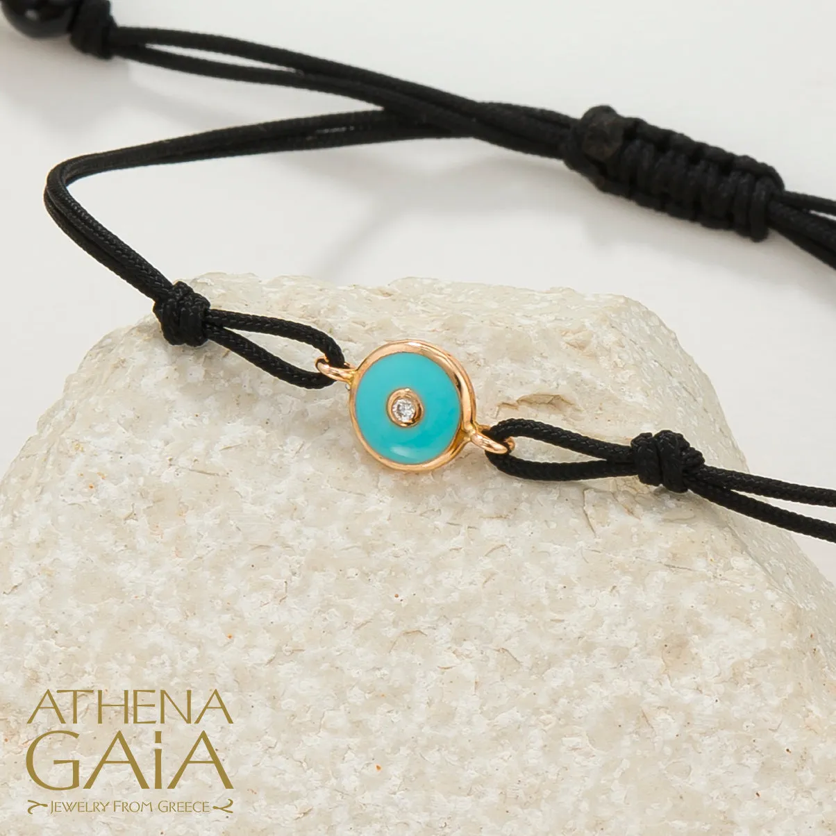 Round Evil Eye Adjustable Cord Bracelet