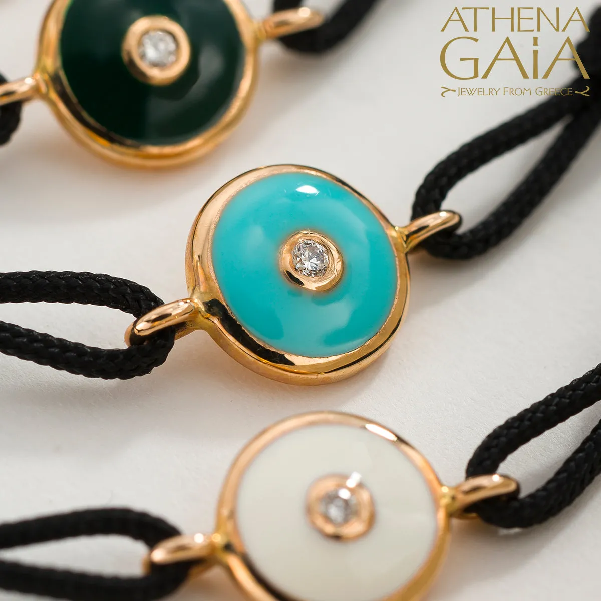 Round Evil Eye Adjustable Cord Bracelet