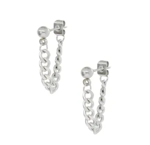 RYLIE SILVER LOOP CHAIN EARRINGS