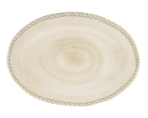 Sandy beige melamine platter with rope detail