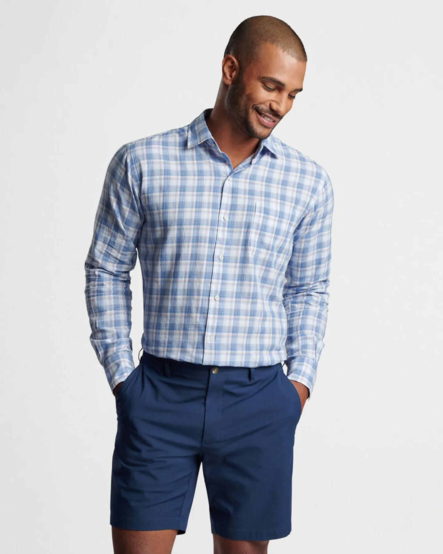SANIBEL COTTON SHIRT - MOON BLUE