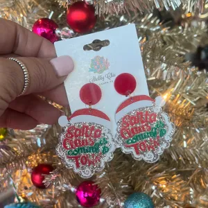 Santa Coming to Town Earrings - Post
