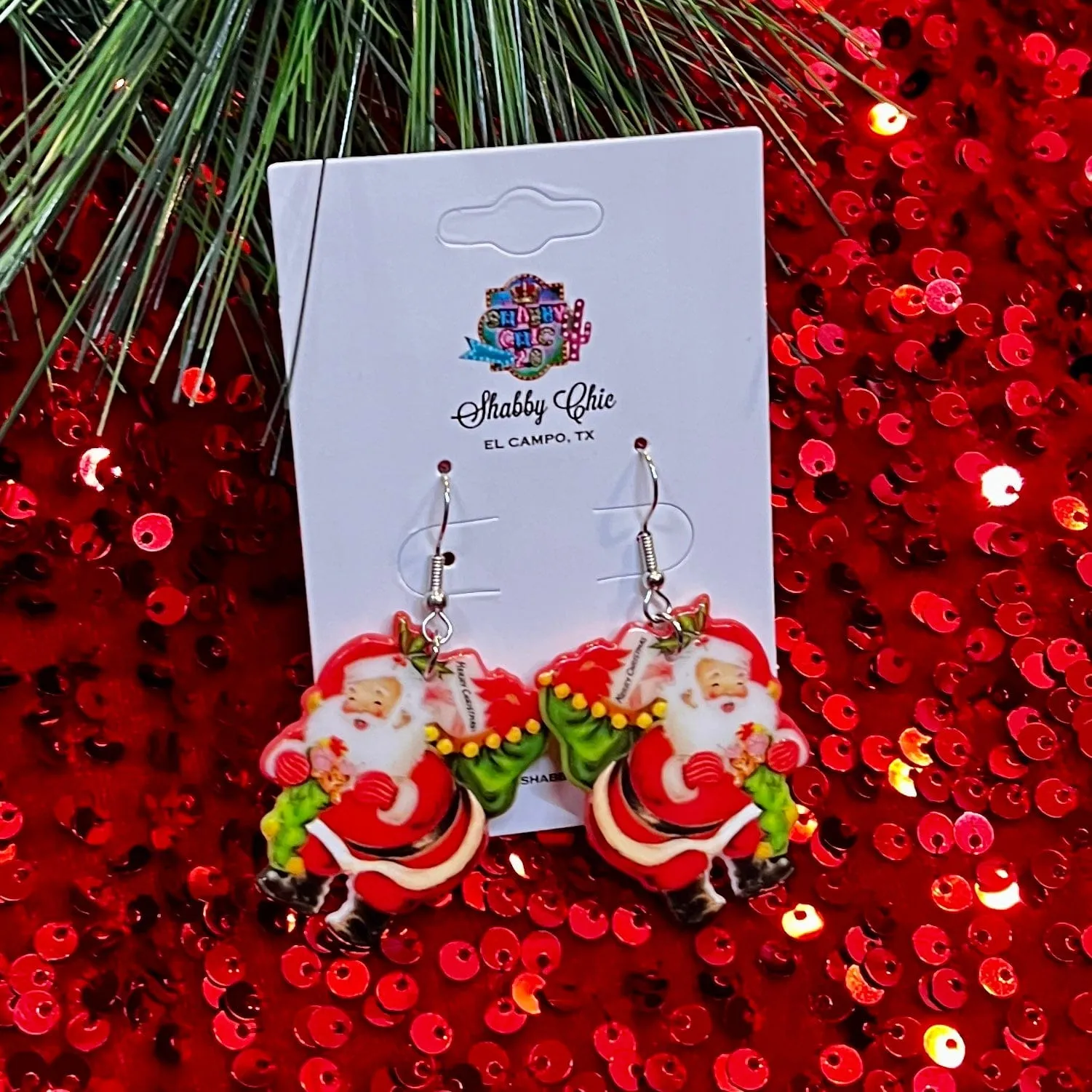 Santa with Bag Earrings