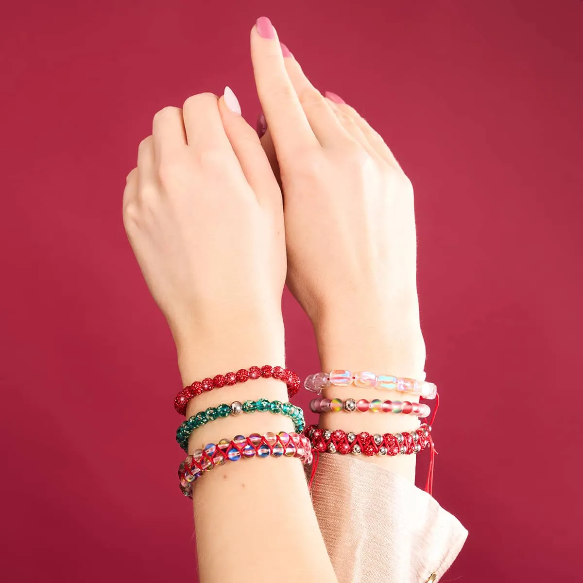 Scarlet Supernova Galaxy Glass x Red String Vitality Bracelet