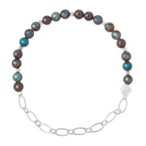 Scout Curated Wears Mini Stone with Chain Stacking Bracelet - Blue Sky Jasper