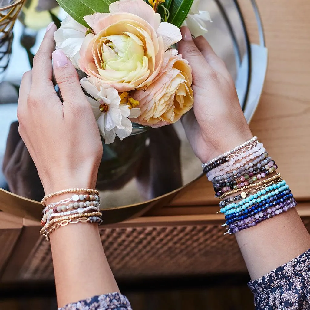 Scout Curated Wears Mini Stone with Chain Stacking Bracelet - Blue Sky Jasper