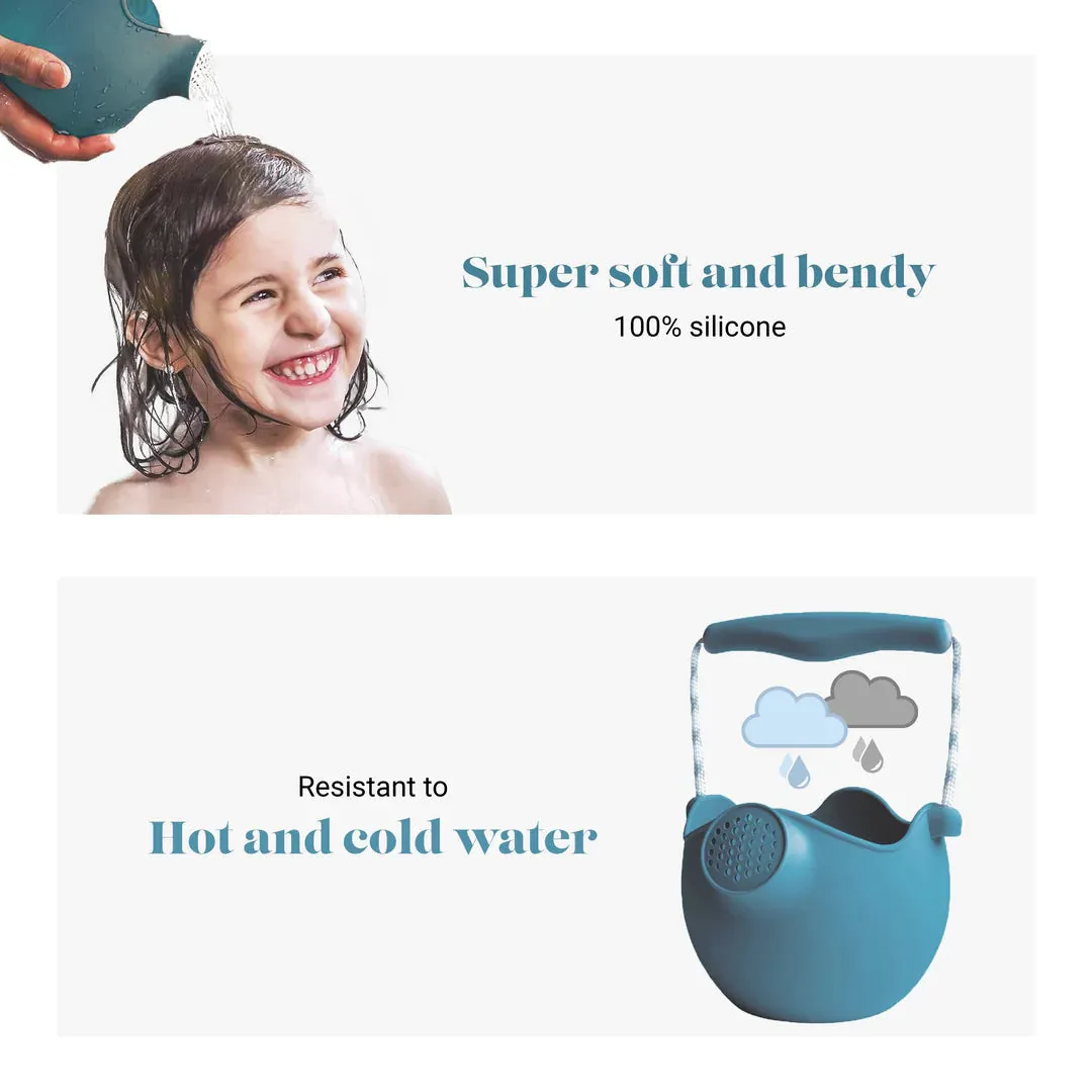 Scrunch Silicone Watering Can Grey Blue - Roll it, Fold it, Scrunch it!