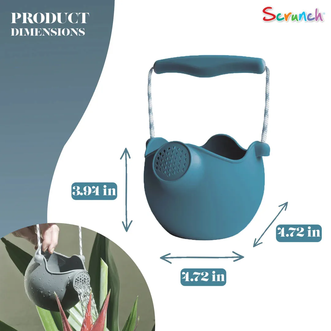 Scrunch Silicone Watering Can Grey Blue - Roll it, Fold it, Scrunch it!