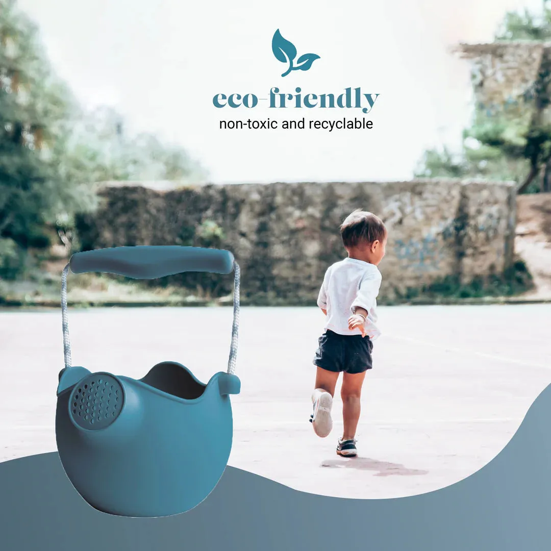 Scrunch Silicone Watering Can Grey Blue - Roll it, Fold it, Scrunch it!