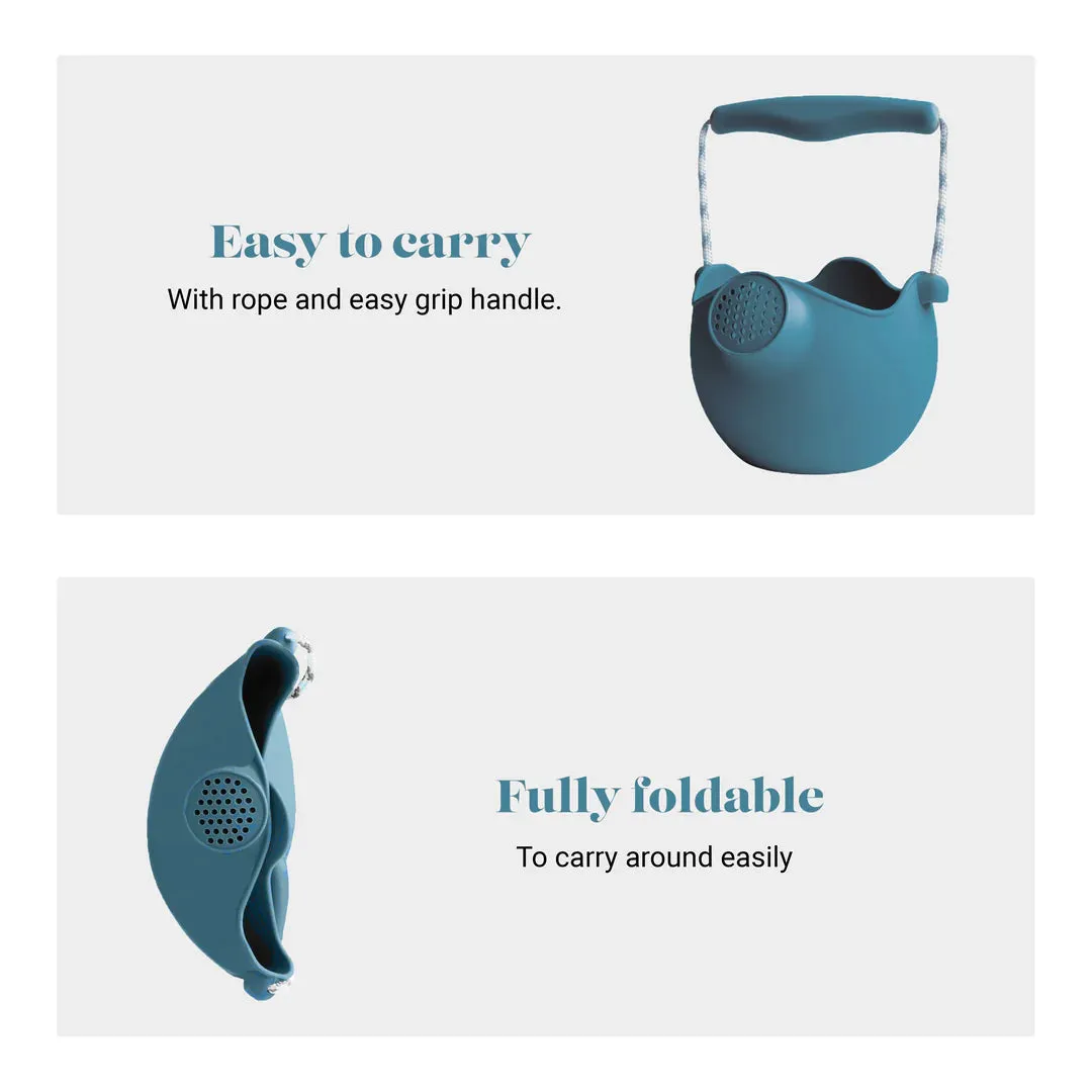 Scrunch Silicone Watering Can Grey Blue - Roll it, Fold it, Scrunch it!