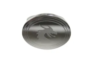 Silver Toned Etched Oval Dragon Head Adjustable Size Fashion Ring